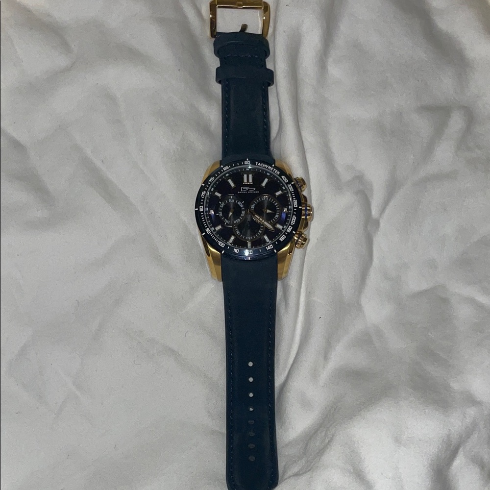 Gold and Black Chronograph Watch